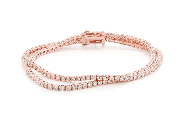 Moissanite Diamaond Two Row Prong Set Tennis Bracelet customdiamjewel