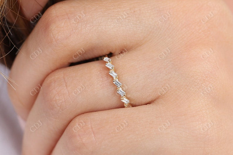 0.25CTW Baguette Cut Natural Diamond Half Eternity Band  customdiamjewel   
