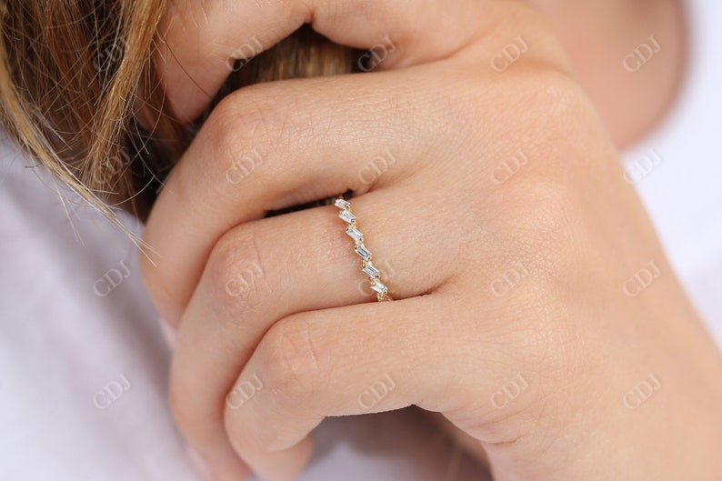 0.25CTW Baguette Cut Natural Diamond Half Eternity Band  customdiamjewel   
