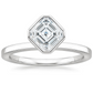 2CT Asscher Cut Lab Grown Diamond Bezel Engagement Ring  customdiamjewel   
