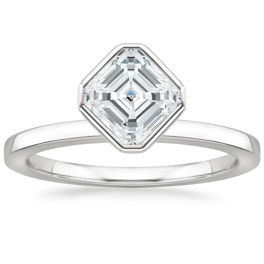 2CT Asscher Cut Lab Grown Diamond Bezel Engagement Ring  customdiamjewel   
