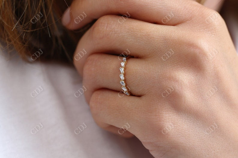 0.25CTW Baguette Cut Natural Diamond Half Eternity Band  customdiamjewel   