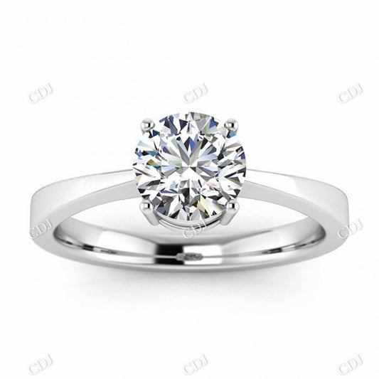 Round Cut Moissanite White Gold Tapered Band Solitaire Ring  customdiamjewel 10KT White Gold VVS-EF