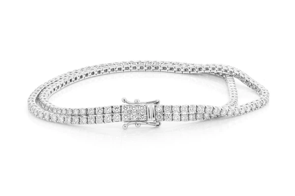 Moissanite Diamaond Two Row Prong Set Tennis Bracelet customdiamjewel