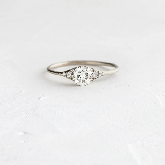 5 Stone Moissanite Engagement Ring  customdiamjewel 10KT White Gold VVS-EF