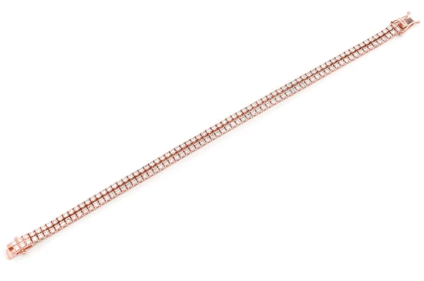 Moissanite Diamaond Two Row Prong Set Tennis Bracelet customdiamjewel