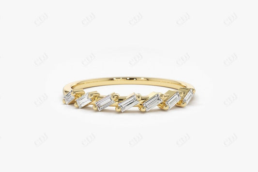 0.25CTW Lab Grown Baguette Diamond Wedding Band  customdiamjewel Sterling Silver Yellow Gold VVS-EF