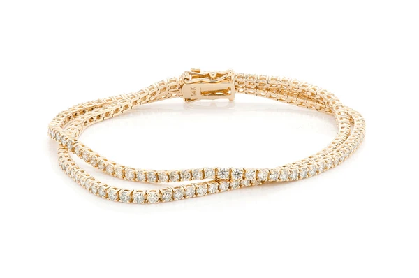 Moissanite Diamaond Two Row Prong Set Tennis Bracelet customdiamjewel