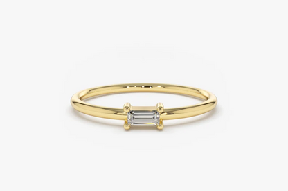 0.14 CTW Baguette Lab Grown Diamond Engagement Ring  customdiamjewel 10KT Yellow Gold VVS-EF