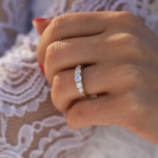 1CTW Round Cut Moissanite Wedding Band  customdiamjewel   