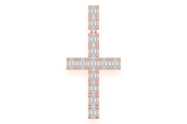 2.00CTW Royal Baguette Cross Pendant  customdiamjewel   