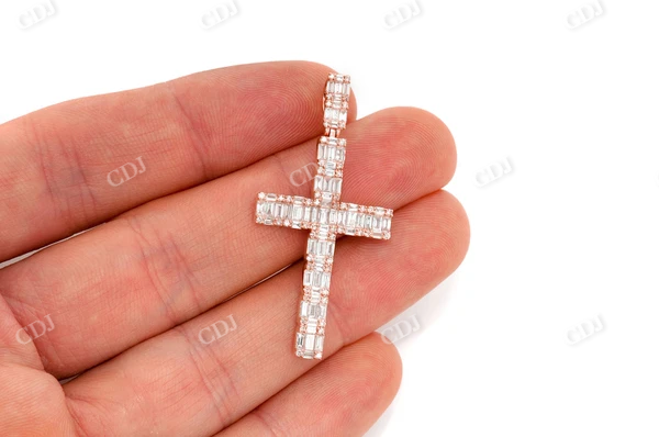 2.00CTW Royal Baguette Cross Pendant  customdiamjewel   