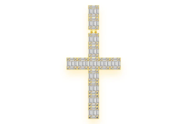 2.00CTW Royal Baguette Cross Pendant  customdiamjewel   