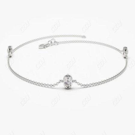 0.50CTW Moissanite Bezel Set Diamond Bracelet  customdiamjewel Sterling Silver White Gold VVS-EF