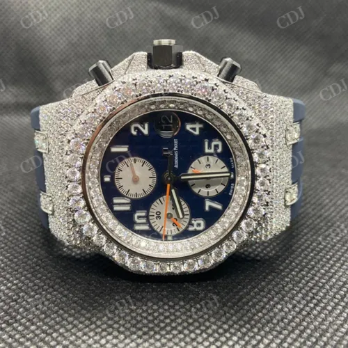 Silicon Band Iced out Men's Diamond Watch