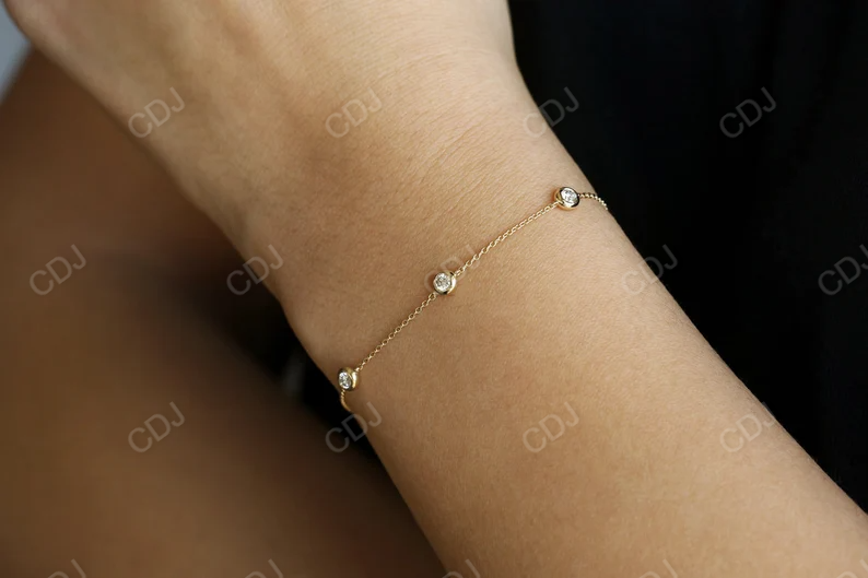 0.50CTW Moissanite Bezel Set Diamond Bracelet