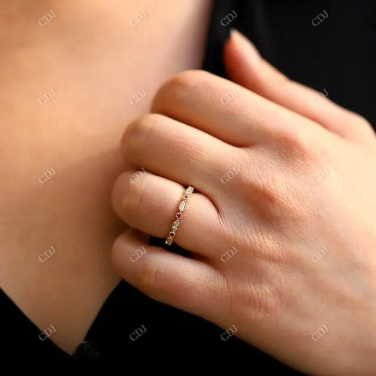 Unique Round Cut Yellow Gold Wedding Band  customdiamjewel 10KT Yellow Gold VVS-EF