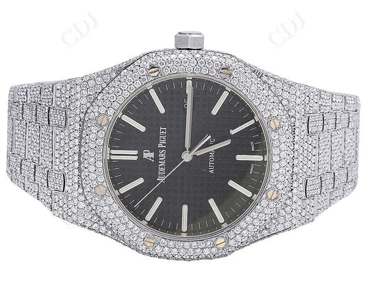 Black Dial Hip Hop Swiss Movement AP Moissanite Watch customdiamjewel