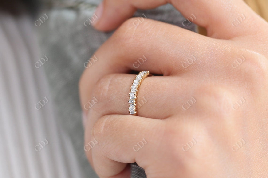 0.24CTW Baguette Cut Natural Diamond Stackable Wedding Band  customdiamjewel   