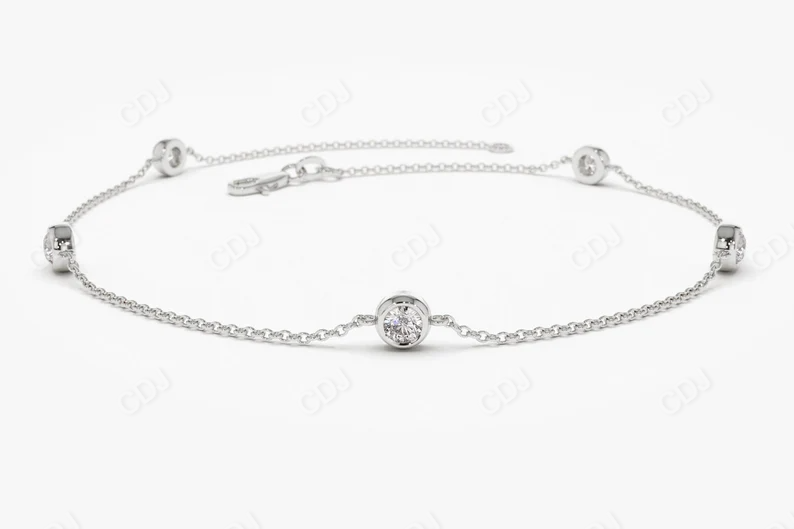 0.50CTW Moissanite Bezel Set Diamond Bracelet  customdiamjewel   