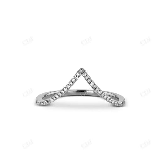 0.12CTW Round Curved Lab Grown Diamond Band  customdiamjewel 10KT White Gold VVS-EF