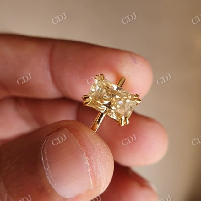 2.20 CT Yellow Radiant Cut Moissanite Ring  customdiamjewel   