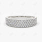 0.68CTW Lab Grown Diamond 4 Row Micro Pave Wedding Band  customdiamjewel Sterling Silver White Gold VVS-EF