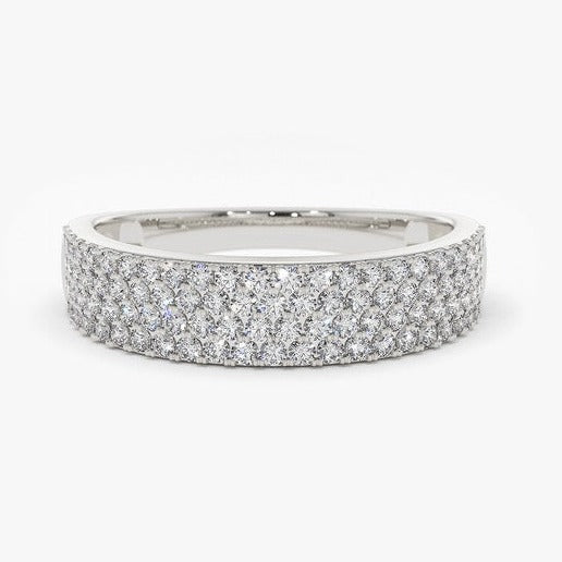 0.68CTW Half Eternity Natural Diamond Wide Women's Band  customdiamjewel 10 KT Solid Gold White Gold VVS-EF