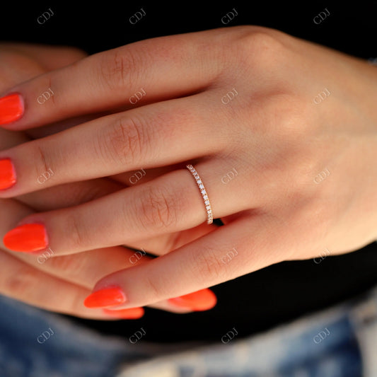 Half Eternity Moissanite Rose Gold Wedding Band  customdiamjewel   