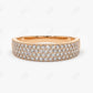 0.68CTW Lab Grown Diamond 4 Row Micro Pave Wedding Band  customdiamjewel Sterling Silver Rose Gold VVS-EF