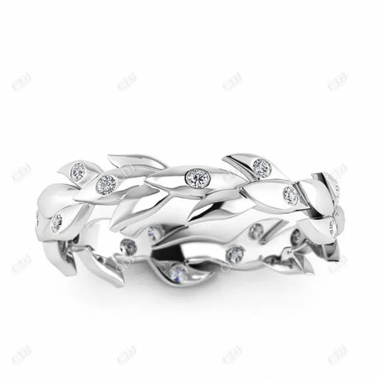 0.10CTW Nature Inspired Round Cut CVD Victorian Ring  customdiamjewel 10KT White Gold VVS-EF