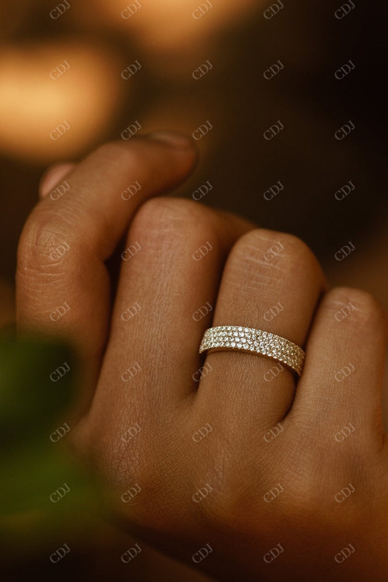 0.68CTW Lab Grown Diamond 4 Row Micro Pave Wedding Band  customdiamjewel   