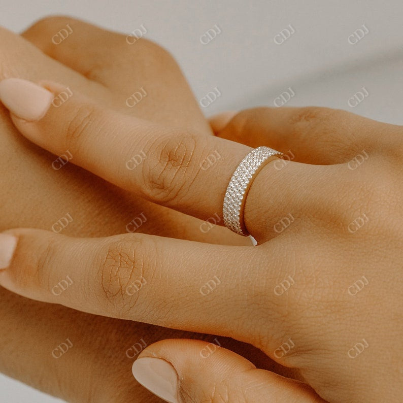 0.68CTW Lab Grown Diamond 4 Row Micro Pave Wedding Band  customdiamjewel   