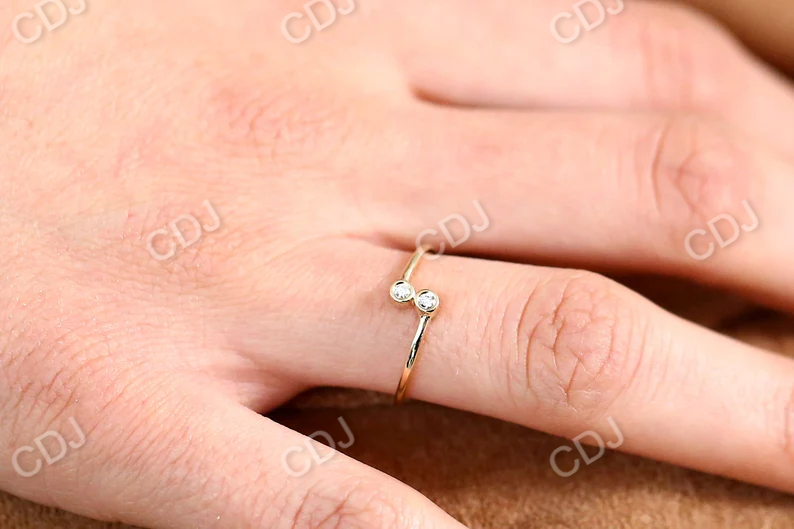 0.06CTW Bypass Double Lab Grown Diamond Engagement Ring  customdiamjewel   