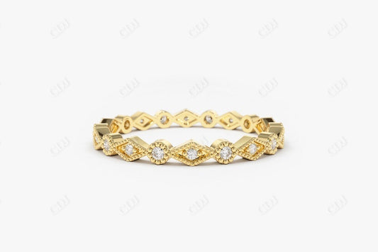 0.12CTW Lab Grown Diamond Dainty Wedding Band  customdiamjewel Sterling Silver Yellow Gold VVS-EF