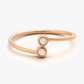 0.06CTW Bypass Double Lab Grown Diamond Engagement Ring  customdiamjewel 10KT Rose Gold VVS-EF