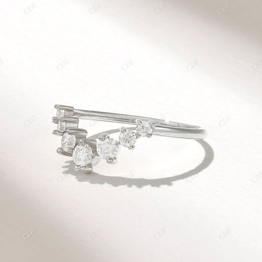 0.40CTW Real Diamond Curved Wedding Band  customdiamjewel 10KT White Gold VVS-EF