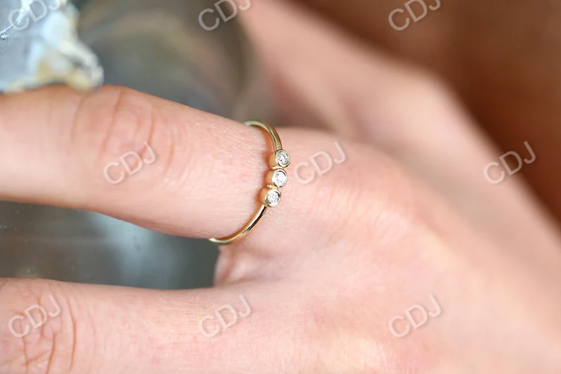 0.10CTW Three Stone Lab Grown Diamond Bezel Set Ring  customdiamjewel   