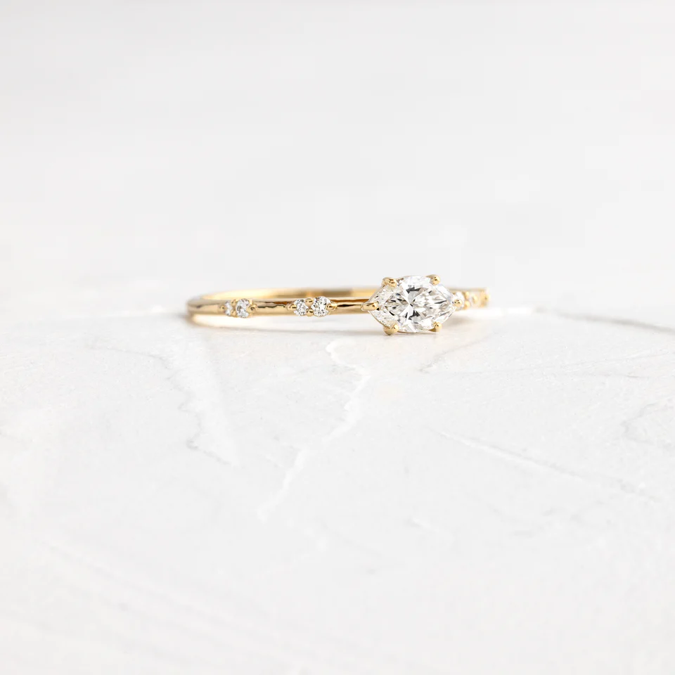 0.30CT East West Marquise Cut Moissanite Cluster Ring  customdiamjewel   