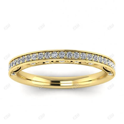 0.23CT Lab Grown Diamond Micro Pave Antique Wedding Band  customdiamjewel 10KT Yellow Gold VVS-EF