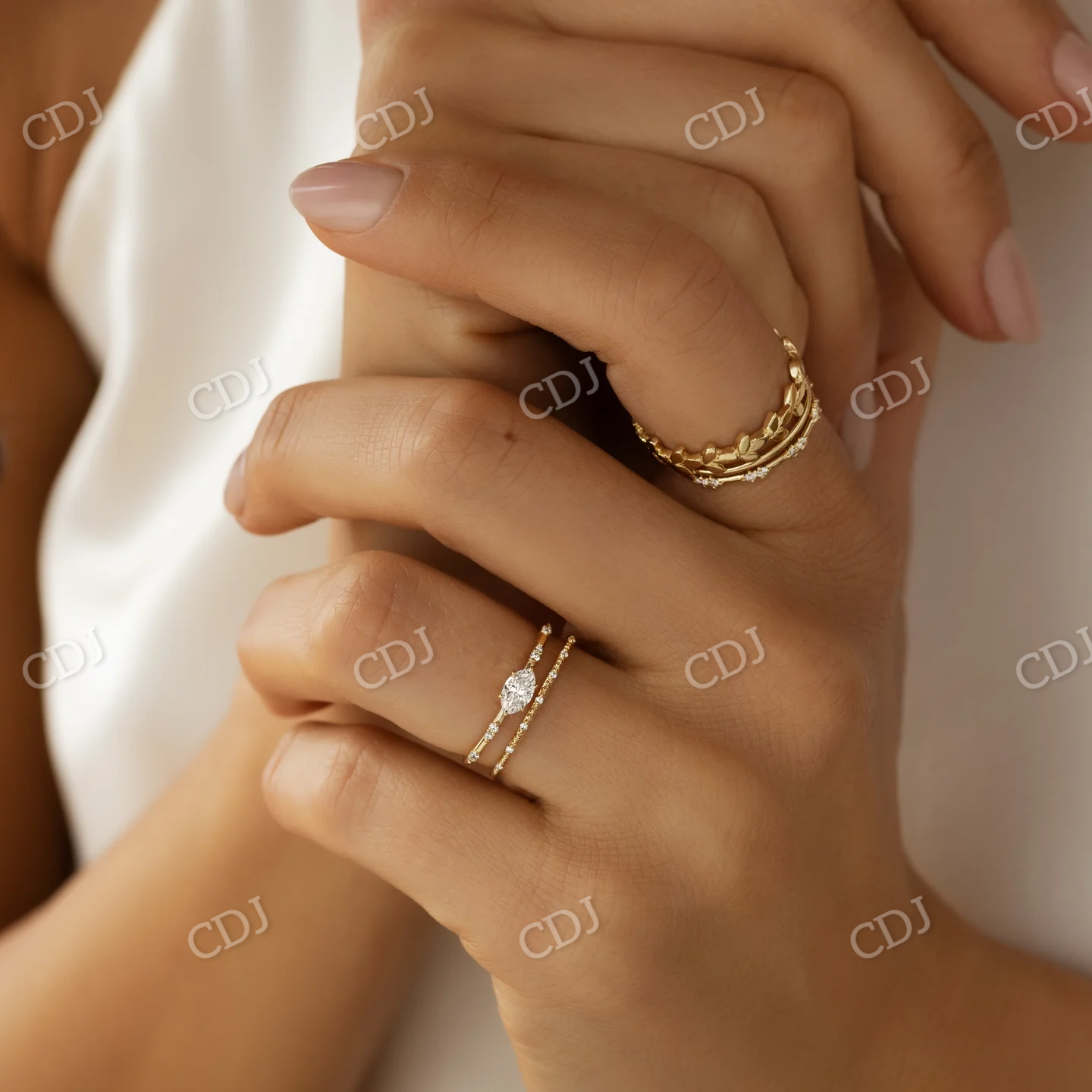 0.30CT East West Marquise Cut Moissanite Cluster Ring  customdiamjewel   