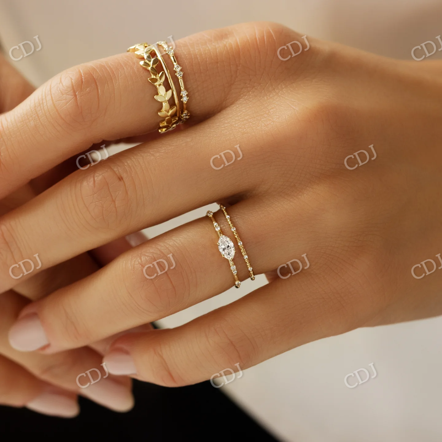 0.30CT East West Marquise Cut Moissanite Cluster Ring  customdiamjewel   