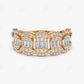 1CTW Multi Shape Lab Grown Diamond Wedding Band  customdiamjewel Sterling Silver Rose Gold VVS-EF
