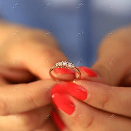 0.50CTW Round Moissanite Rose Gold Wedding Band  customdiamjewel   