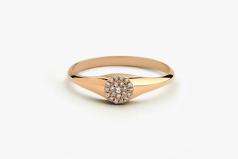 Micro Pave Setting Lab Grown Diamond Ring customdiamjewel Sterling Silver Rose Gold VVS-EF