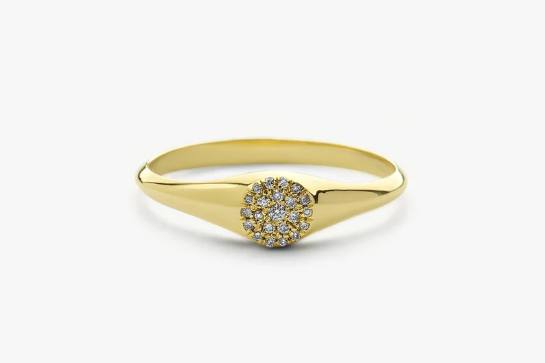 Micro Pave Setting Lab Grown Diamond Ring customdiamjewel Sterling Silver Yellow Gold VVS-EF