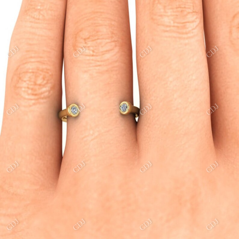 0.07CT Lab Grown Diamond Open Shank Minimalist Ring  customdiamjewel   