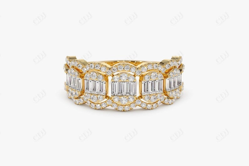1CTW Multi Shape Lab Grown Diamond Wedding Band  customdiamjewel Sterling Silver Yellow Gold VVS-EF