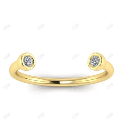 0.07CT Lab Grown Diamond Open Shank Minimalist Ring  customdiamjewel 10KT Yellow Gold VVS-EF