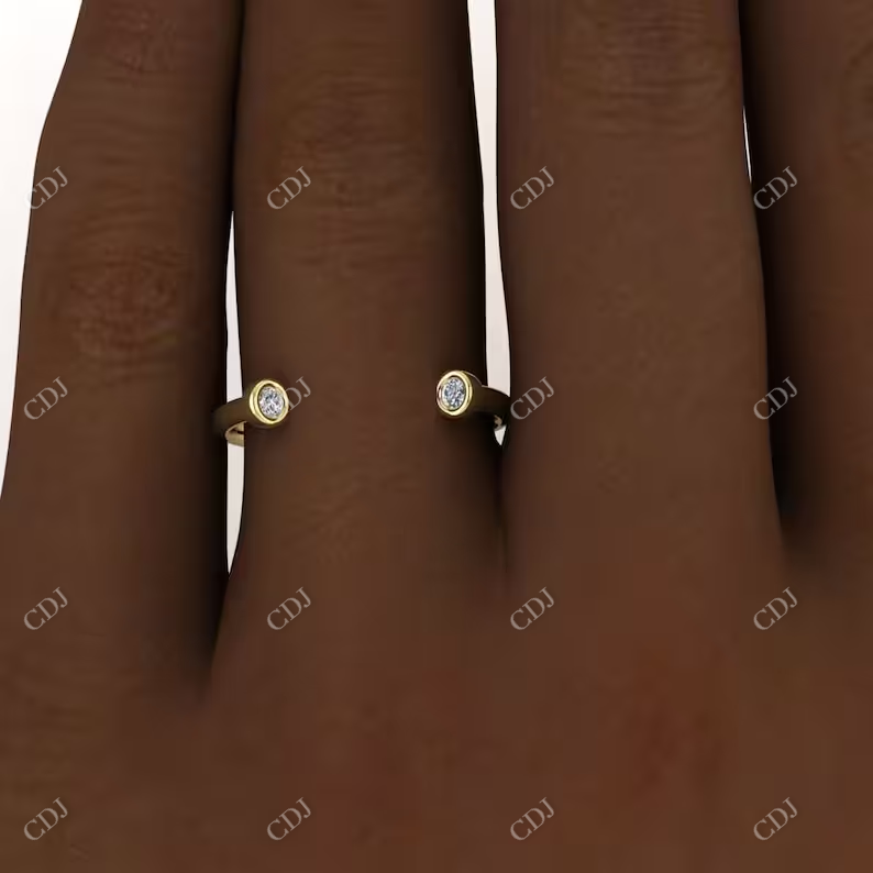 0.07CT Lab Grown Diamond Open Shank Minimalist Ring  customdiamjewel   